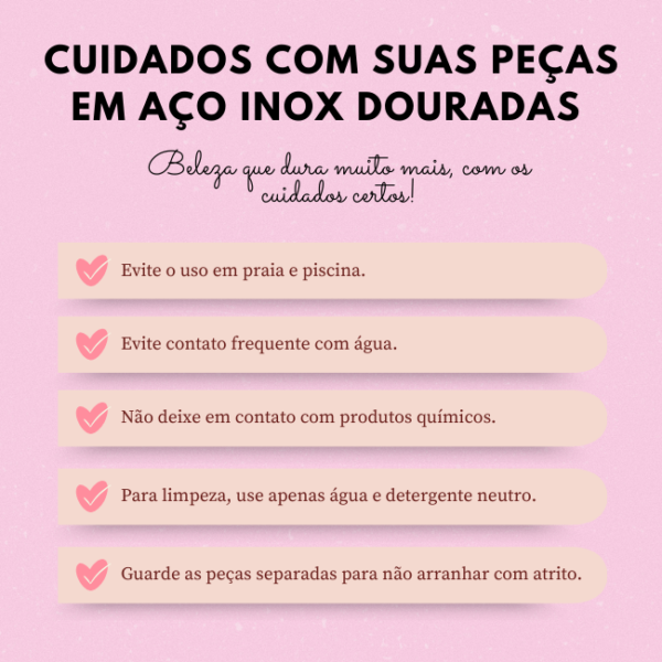 Colar Fita Dourado em Aço Inoxidável - Image 4
