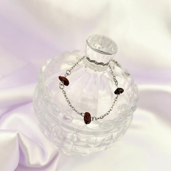 Pulseira em Aço Inoxidável com Pedras Naturais