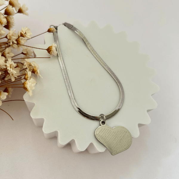 Pulseira Fita Coração Pai Nosso em Aço Inoxidável - Image 2