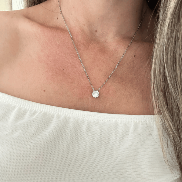 Conjunto Ponto de Luz Redondo Zircônia em Aço Inoxidável - Image 2