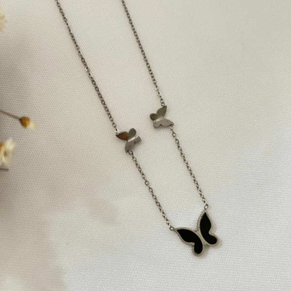 Colar Caidinho Borboletas em Aço Inoxidável - Image 2