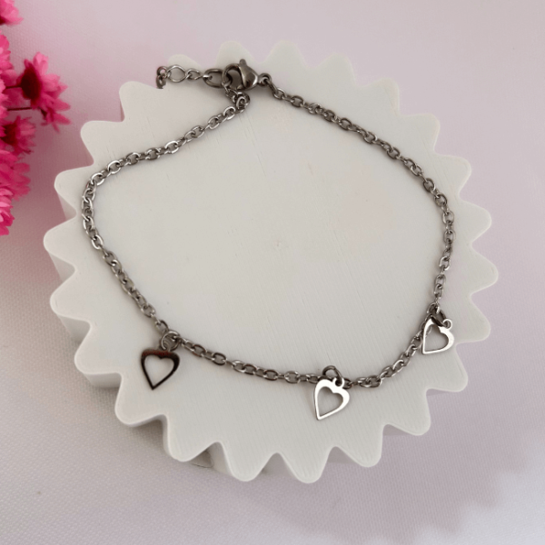 Pulseira Coração em Aço Inoxidável