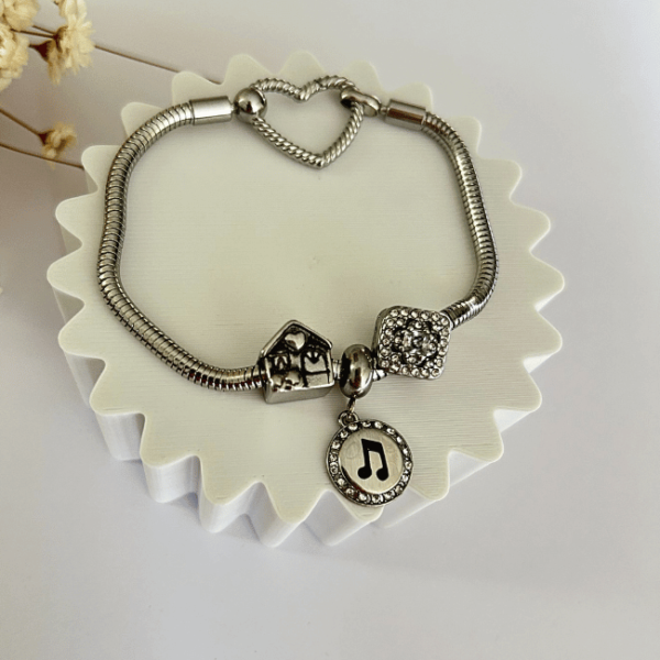 Berloque Separador Quadrado com Strass em Aço Inoxidável - Image 2