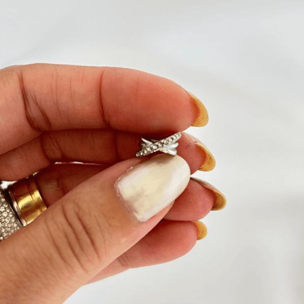 Berloque com Strass Branco em Aço Inoxidável - Image 2